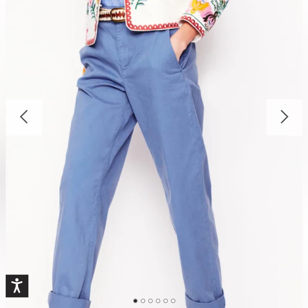 BODEN Blue Pants Size 12 Regular Trousers, Powder Blue Chinos